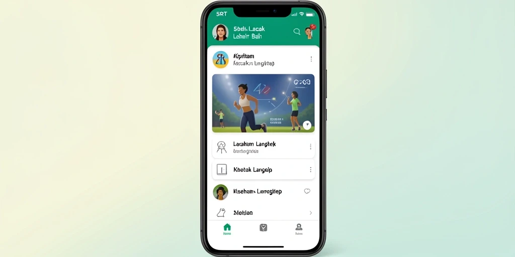 Antarmuka pengguna 5RT untuk pelacakan langkah yang mudah digunakan.