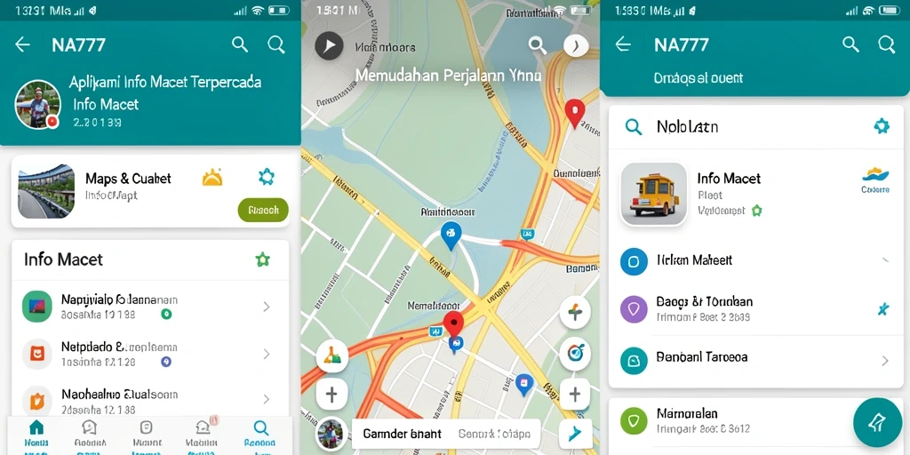 Tampilan antarmuka utama aplikasi Info Macet NA777 yang informatif.