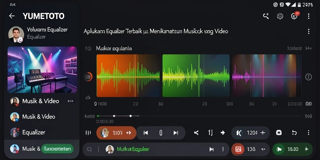 Antarmuka YUMETOTO yang sederhana dan fungsional untuk equalizer.