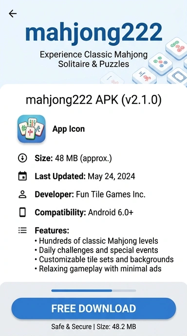Tampilan halaman APK mahjong222