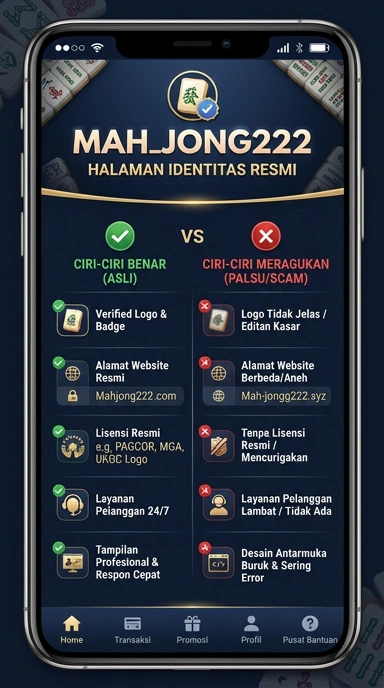 Tampilan kanal resmi mahjong222